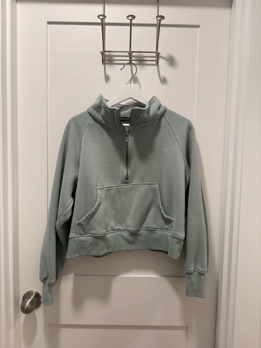 Half-Zip Fleece Pullover in Sage Green - Women's Top